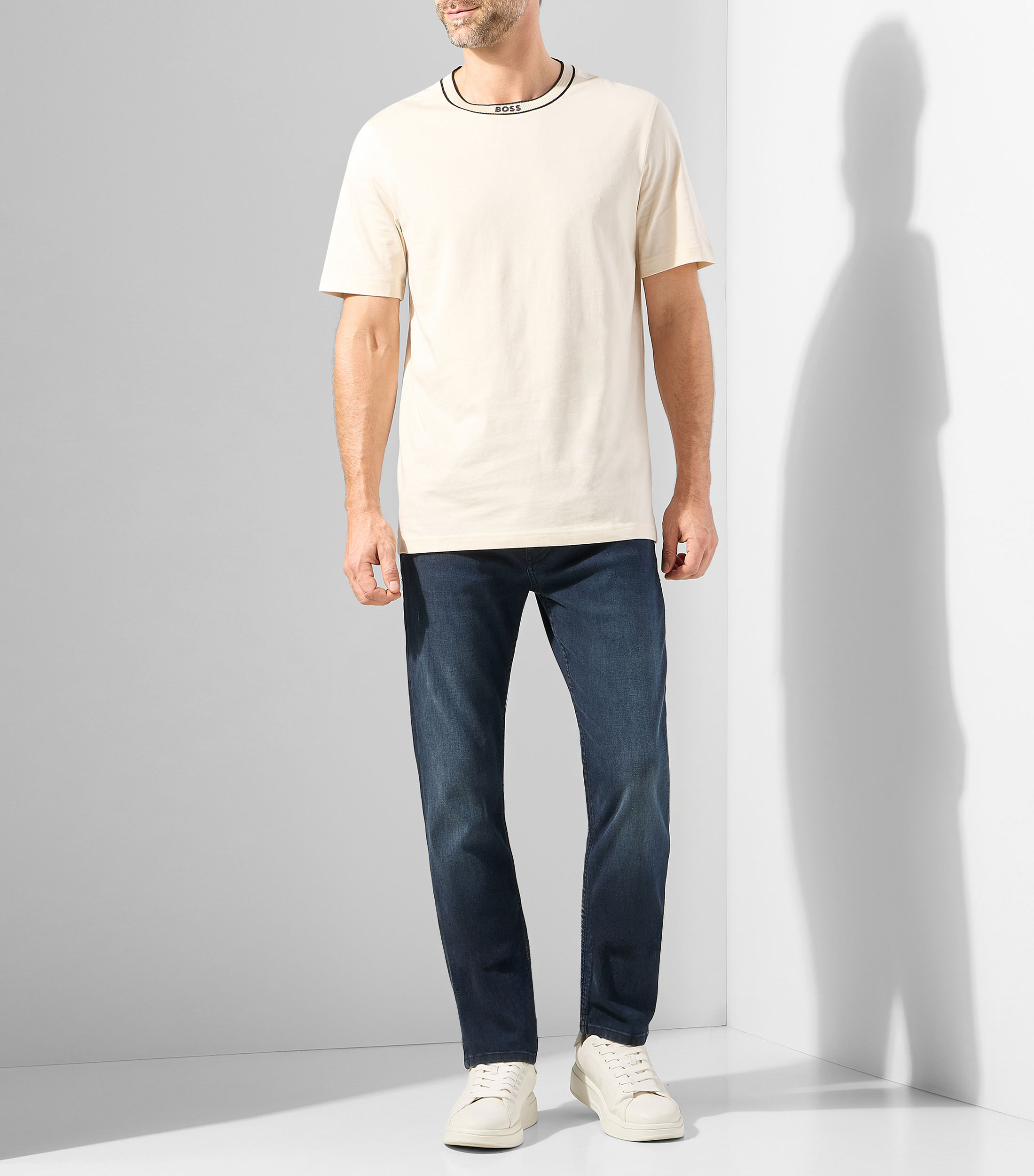 Playera cuello redondo de manga corta lisa Hombre